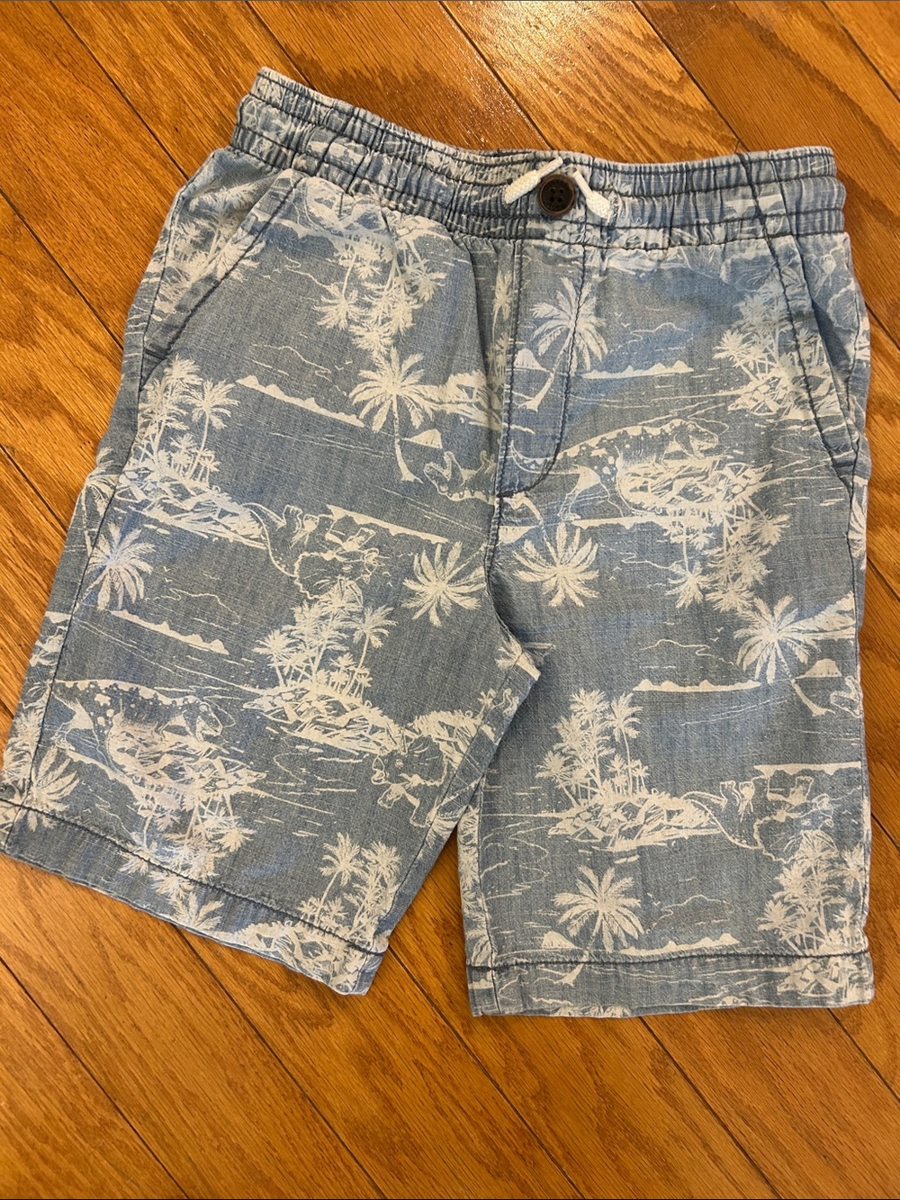 OshKosh B'gosh Light Blue and White Tropical Print Shorts
